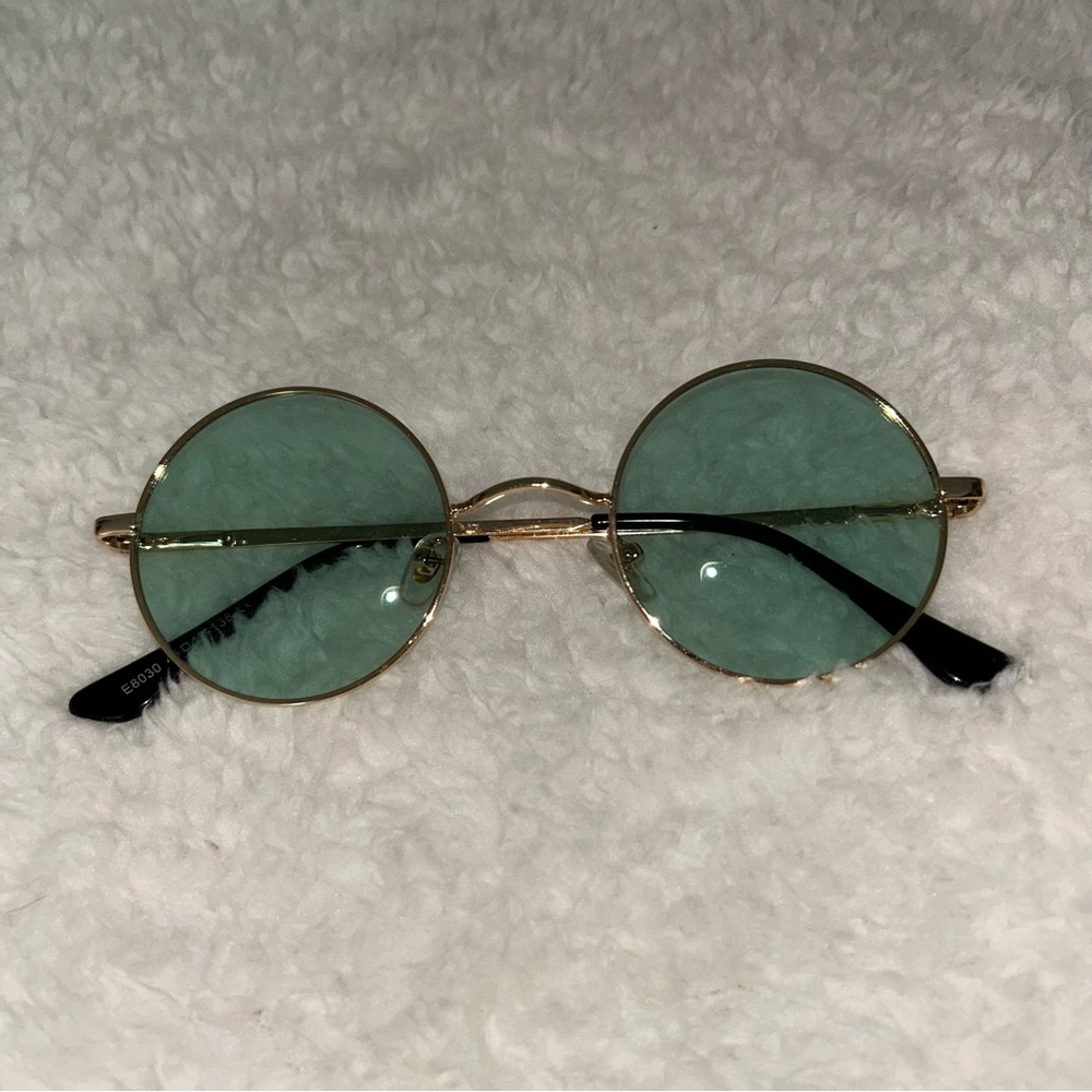 Women’s Round Sunglasses Green & Gold